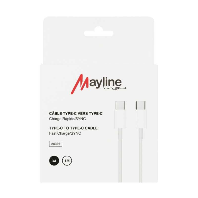 Câble Type-C / Type-C 20W- Compatible avec iPhone/Samsung - 1m